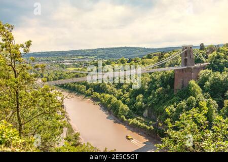 Clifton Suspension Bridge und Avon River Valley, Bristol, Somerset, England Stockfoto
