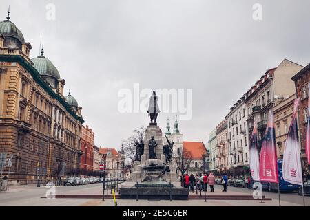 Krakau, Polen - 8. März 2020 : Schlacht am Denkmal von Grunwald und unbekannten Soldaten in Krakau, Polen. Stockfoto