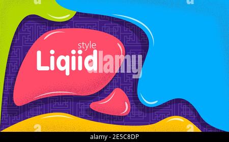 Farbenfrohes Banner im Liquid Style Design Stock Vektor