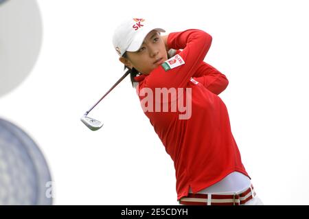 Na Yeon Choi aus Südkorea in Aktion auf dem 17. Loch während der dritten Runde der Samsung-Weltmeisterschaft auf dem Half Moon Bay Golf Links Ocean Course in Half Moon Bay, CA, USA am 4. Oktober 2008. Foto von John Green/Cal Sport Media/Cameleon/ABACAPRESS.COM Stockfoto