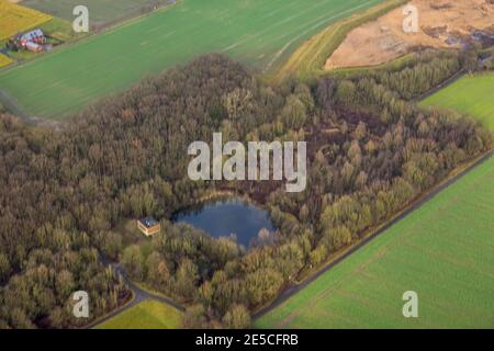 Luftbild Waldgebiet Sandbochumer Heide nahe Kerstheider Straße in Hamm, Ruhrgebiet, Nordrhein-Westfalen, Deutschland, Brachfläche, DE, Europa, Hamm, L Stockfoto