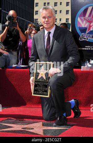 Schauspieler Tim Robbins wird neben Susan Sarandons Star mit dem 2.371. Star auf dem Hollywood Walk of Fame geehrt. Los Angeles, CA, USA, am 10. Oktober 2008. Foto von Lionel Hahn/ABACAPRESS.COM Stockfoto