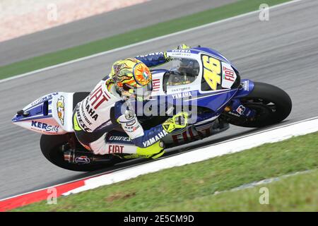 Fiat Valentino Rossi von Fiat/Yamaha während einer Trainingseinheit auf dem Sepang International Circuit in der Nähe von Kuala Lumpur, Malaysia am 17. Oktober 2008. Der große Preis von Malaysia findet am Sonntag statt. Foto von Malkon/Cameleon/ABACAPRESS.COM Stockfoto