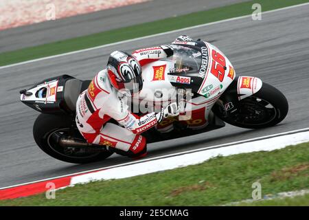 Das japanische Shinya Nakano von Honda Team während einer Trainingseinheit auf dem Sepang International Circuit in der Nähe von Kuala Lumpur, Malaysia, am 17. Oktober 2008. Der große Preis von Malaysia findet am Sonntag statt. Foto von Malkon/Cameleon/ABACAPRESS.COM Stockfoto