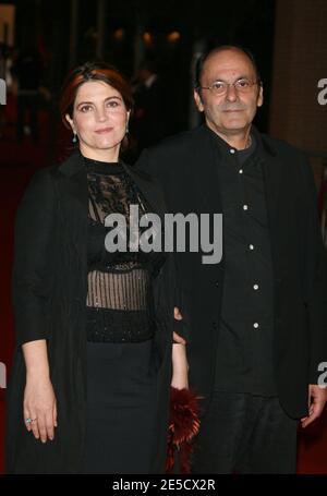 Jean-Pierre Bacri und Agnes Jaoui kommen am 26. Oktober 2008 auf dem roten Teppich zur Vorführung von "Parlez Moi De La Pluie" im Rahmen des 3. Filmfestivals in Rom, Italien. Foto von Denis Guignebourg/ABACAPRESS.COM Stockfoto