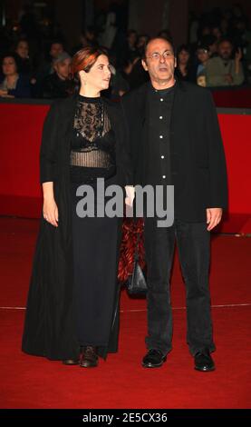 Jean-Pierre Bacri und Agnes Jaoui kommen am 26. Oktober 2008 auf dem roten Teppich zur Vorführung von "Parlez Moi De La Pluie" im Rahmen des 3. Filmfestivals in Rom, Italien. Foto von Denis Guignebourg/ABACAPRESS.COM Stockfoto