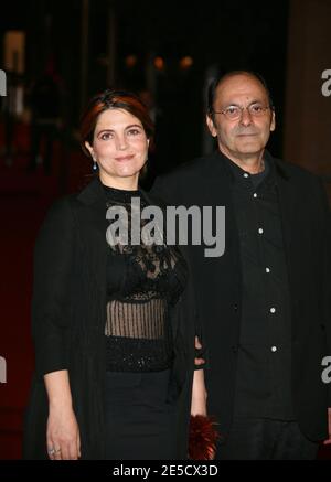 Jean-Pierre Bacri und Agnes Jaoui kommen am 26. Oktober 2008 auf dem roten Teppich zur Vorführung von "Parlez Moi De La Pluie" im Rahmen des 3. Filmfestivals in Rom, Italien. Foto von Denis Guignebourg/ABACAPRESS.COM Stockfoto