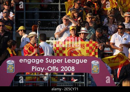 Atmosphäre vor dem Engage Super League Play-offs Rugby Spiel, Catalans Dragons vs Wigan Warriors im Gilbert Brutus Stadion in Perpignan, Frankreich am 20. September 2008. Wigan Warriors gewann 26-50. Foto von Michel Clementz/Cameleon/ABACAPRESS.COM Stockfoto