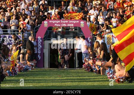 Atmosphäre vor dem Engage Super League Play-offs Rugby Spiel, Catalans Dragons vs Wigan Warriors im Gilbert Brutus Stadion in Perpignan, Frankreich am 20. September 2008. Wigan Warriors gewann 26-50. Foto von Michel Clementz/Cameleon/ABACAPRESS.COM Stockfoto