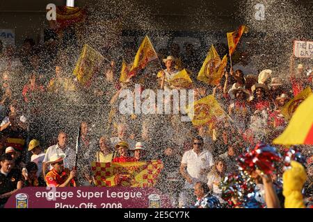 Atmosphäre vor dem Engage Super League Play-offs Rugby Spiel, Catalans Dragons vs Wigan Warriors im Gilbert Brutus Stadion in Perpignan, Frankreich am 20. September 2008. Wigan Warriors gewann 26-50. Foto von Michel Clementz/Cameleon/ABACAPRESS.COM Stockfoto