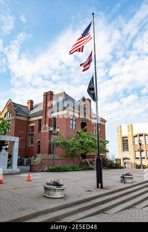 St. Clairsville, Ohio/USA - 7. Juni 2018: Das Sheriff's Residence Museum im historischen Stadtkern von St. Clairsville. Stockfoto