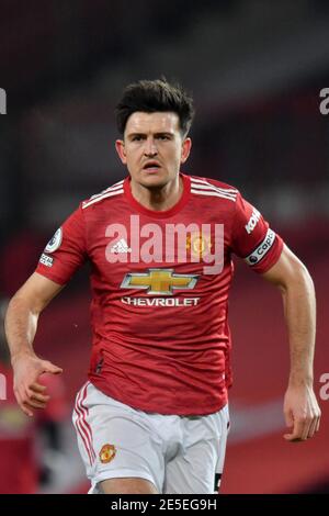 Manchester, Großbritannien, 27. Januar 2021. Manchester United's Harry Maguire. Kredit Anthony Devlin/Alamy Live News Stockfoto