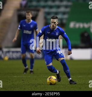 Easter Road Stadium.Edinburgh. Scotland.UK 27. Januar 21 Scottish Premiership Match. Hibernian vs Rangers Rangers Ryan Kent Kredit: eric mccowat/Alamy Live News Stockfoto