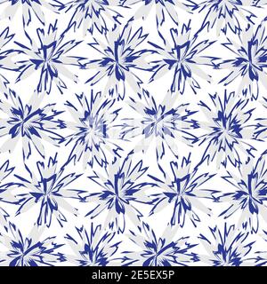 Blau Floral Pinselstriche nahtlose Muster Hintergrund für Mode Drucke, Grafiken, Hintergründe und Kunsthandwerk Stockfoto