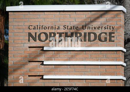 Beschilderung an der California State University Northridge, 25. Januar 2021, in Northridge, Kalifornien (Dylan Stewart/Image of Sport) Stockfoto