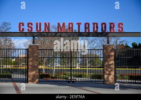 Beschilderung an der California State University Northridge, 25. Januar 2021, in Northridge, Kalifornien (Dylan Stewart/Image of Sport) Stockfoto