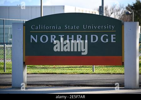 Beschilderung an der California State University Northridge, 25. Januar 2021, in Northridge, Kalifornien (Dylan Stewart/Image of Sport) Stockfoto