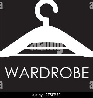 Garderobe oder Mode Logo Design mit Aufhänger Icon Design Stock Vektor