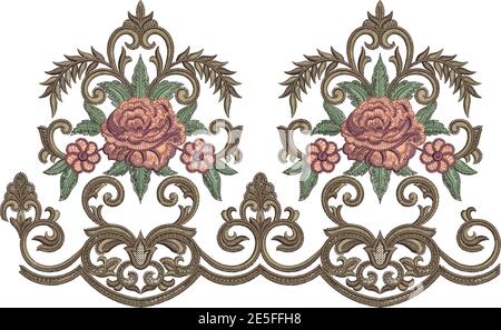 Tradition Mughal Motiv Fantasy Blumen Stockfoto