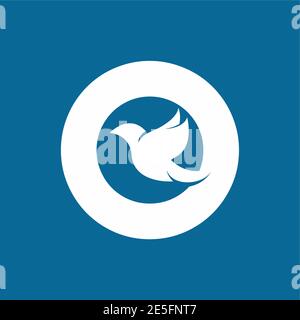 Anfangsbuchstabe O mit Vogelform innen Vektor-Logo-Design Stock Vektor