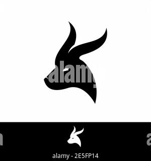 Silhouette von Ziege Kopf Vektor-Logo-Design Stock Vektor