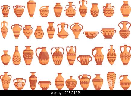 Amphora-Symbole eingestellt. Cartoon Satz von Amphora Vektor-Symbole für Web-Design Stock Vektor