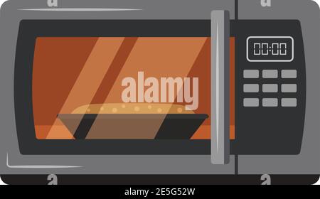 Symbol für Küchengeräte mit Mikrowellenherd Stock Vektor