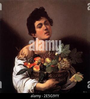 Michelangelo Merisi da Caravaggio - Junge mit einem Korb von Obst - Stockfoto