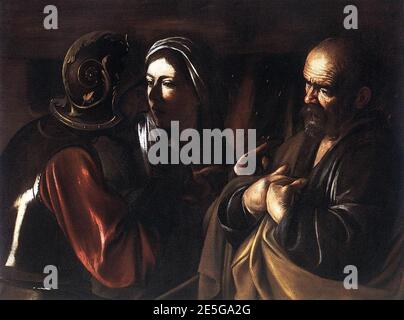 Michelangelo Merisi da Caravaggio - die Verweigerung des heiligen Petrus - Stockfoto