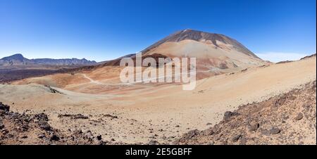 Teneriffa - Blick vom Berg Montana Rajada auf die Teide Landschaft Stockfoto