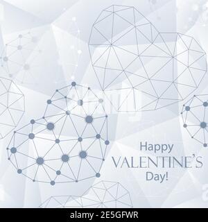 Bunte Vektor-Herzen aus verbundenen Punkten Stock Vektor