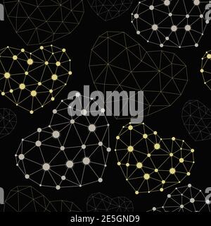 Nahtloses Muster mit Herz aus verbundenen Punkten Stock Vektor