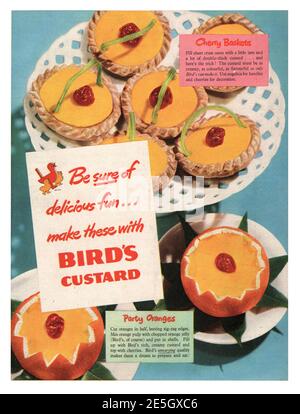 1950 Werbung des britischen Magazins Bird's Custard Stockfoto