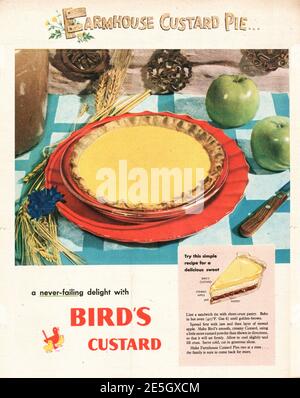 1950 Werbung des britischen Magazins Bird's Custard Stockfoto