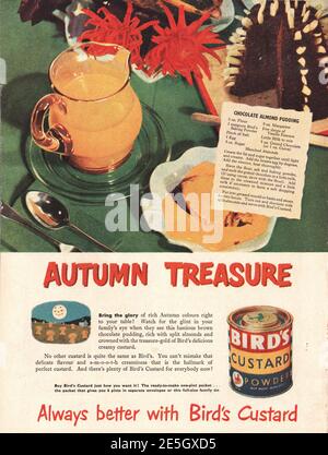 1950 Werbung des britischen Magazins Bird's Custard Stockfoto