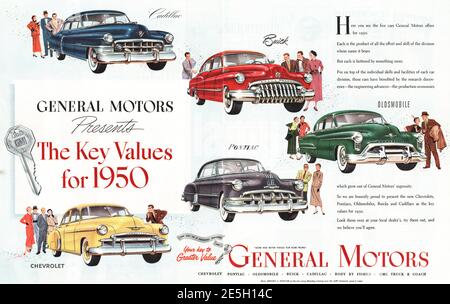 1950 US-Magazin General Motors Anzeige Stockfoto