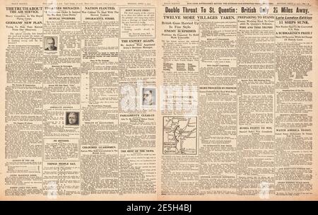 1917 Daily Sketch British Advance on Western Front Stockfoto