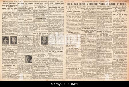 1917 Daily Sketch British Advance on the Western Front Stockfoto