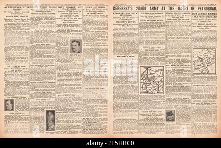 1917 Daily Sketch Russische Revolution und Schlacht um Petrograd Stockfoto