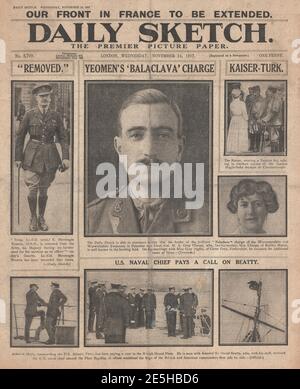 1917 Daily Sketch 'Balaclava' Anklage in Palästina, türkische Armee Stockfoto