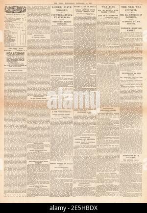 1917 die Zeiten Austro deutsche Armee überqueren die Piave und Kampf um Petrograd und die russische Revolution Stockfoto