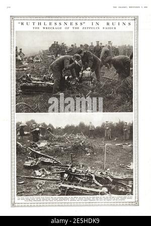 1916 der Graphic Zeppelin Angriff auf Cuffley Stockfoto