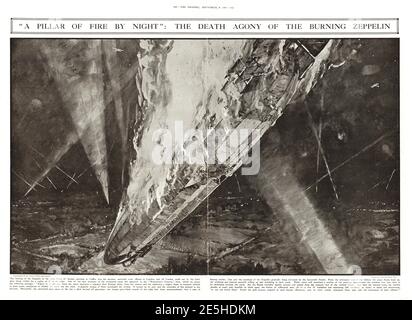 1916 der Graphic Zeppelin Angriff auf Cuffley Stockfoto