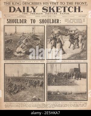 1918 Daily Sketch Deutsche Frühjahrsoffensive Stockfoto