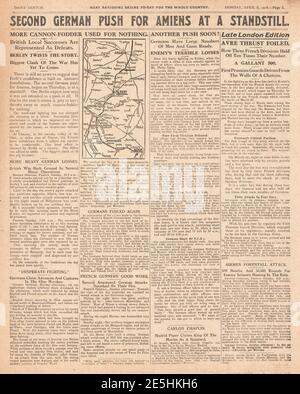 1918 Daily Sketch Deutsche Frühjahrsoffensive Stockfoto