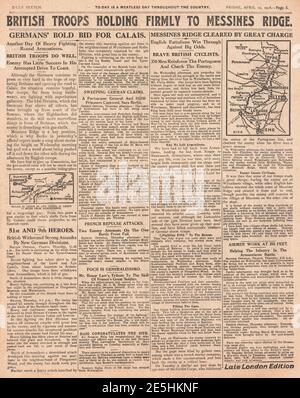 1918 Daily Sketch Deutsche Armee Schub für Kanalhäfen Stockfoto