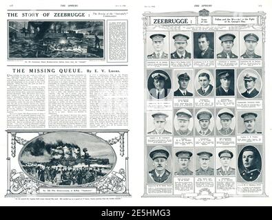 1918 die Sphäre Royal Navy in Zeebrugge überfallen Stockfoto