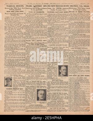 1918 Daily Sketch Tod von George Drewry, VC Stockfoto