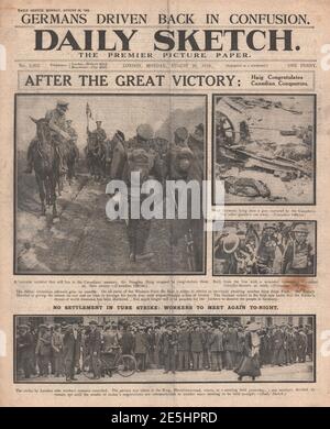 1918 Daily Sketch Douglas Haig an der Westfront Stockfoto