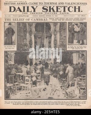 1918 Daily Sketch Titelseite Relief von Cambrai Stockfoto